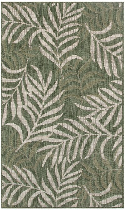 Nourison Home Nourison Garden Oasis GOA01 2' x 8' Green Ivory Tropical Rug - 2' x 4'