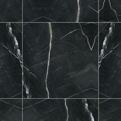 Qualis Ceramica Royal Stoneworks 36X36 Regal Black Vein Vintage Pv - Grid