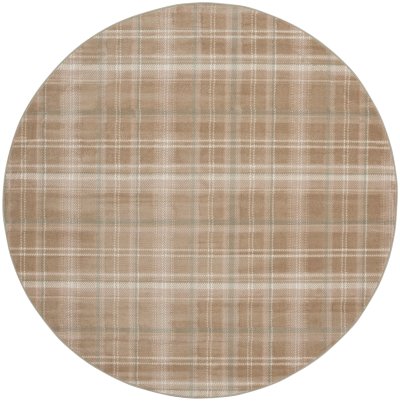 Nourison Home Nourison Grafix GRF03 4' x Round Taupe Farmhouse Indoor Rug - 8' Round