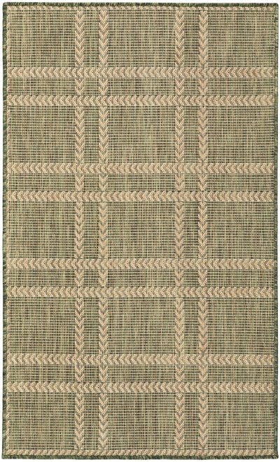 Nourison Home Nourison Horizon Indoor/Outdoor HOZ04 2' x 6' Green Modern Rug - 3' x 5'