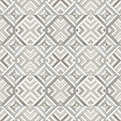 Marble Systems Skyline, Snow White Honed Ponte Marble Mosaic 14 5/16x14 5/16 - Skyline, Snow White - 14 5/16" x 14 5/16" x 3/8"