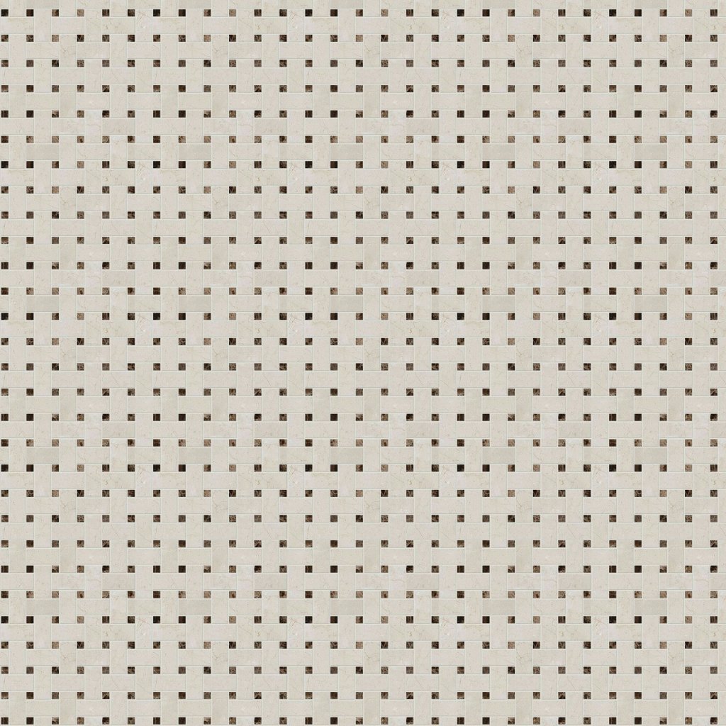 Marble Systems Crema Marfil&emperador Dark Polished Basket Weave Marble Mosaic 12x12 - Crema Marfil&emperador Dark