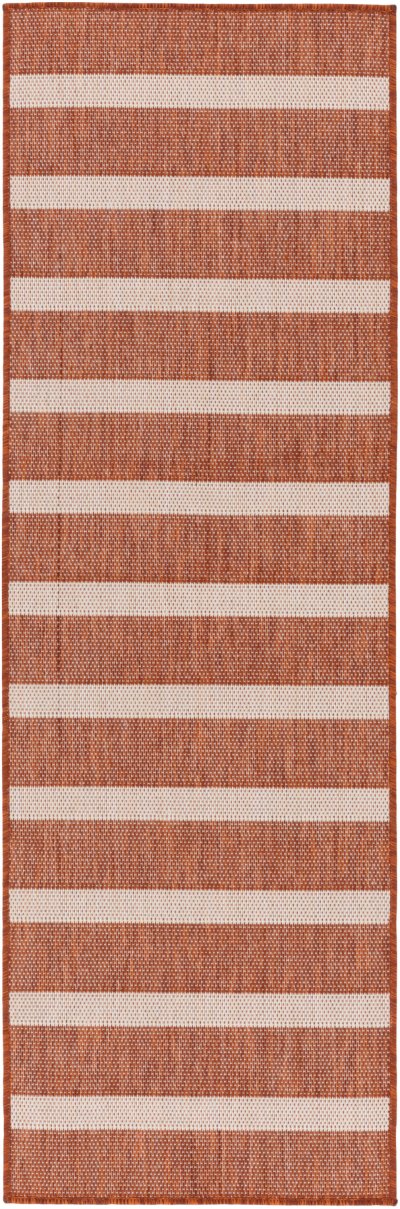 Nourison Home Nourison Positano POS03 10' x Round Terracotta Ivory Modern Rug - 2'2" x 8'