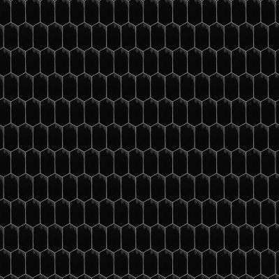 Marble Systems Black Glossy Picket Ceramic Tile 3x6 - Black - 3" x 6" x 3/8"