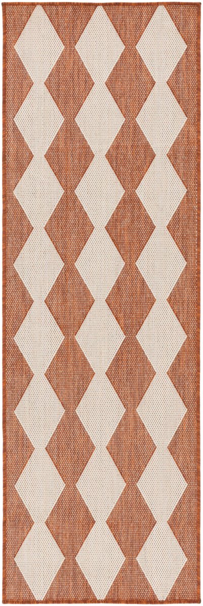 Nourison Home Nourison Positano POS04 2'2" x 12' Terracotta Modern Rug - 2'2" x 8'