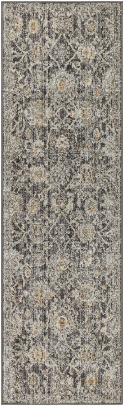 Nourison Home Nourison Oushak Home OUS01 2' x 6' Charcoal Vintage Indoor Rug - 2' x 6'