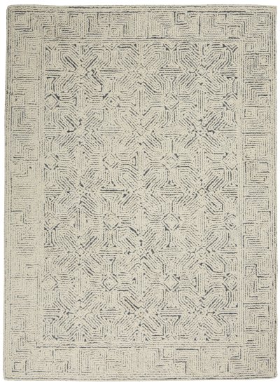 Nourison Home Nourison Vail VAI05 8'3" x 11'6" Ivory Navy Modern Indoor Rug - 5'3" x 7'3"