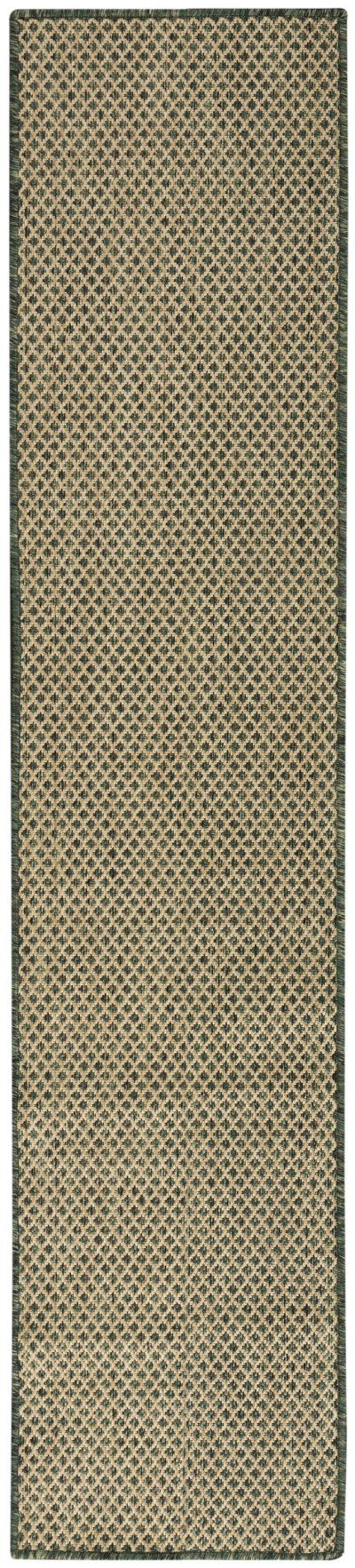 Nourison Home Nourison Courtyard COU01 2' x 6' Green Modern Rug - 2'2" x 10'