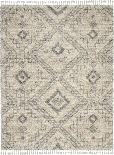 Nourison Home Nourison Oslo Shag OSL02 4' x 6' Ivory/Grey Shag Indoor Rug - 7'10" x 10'6"