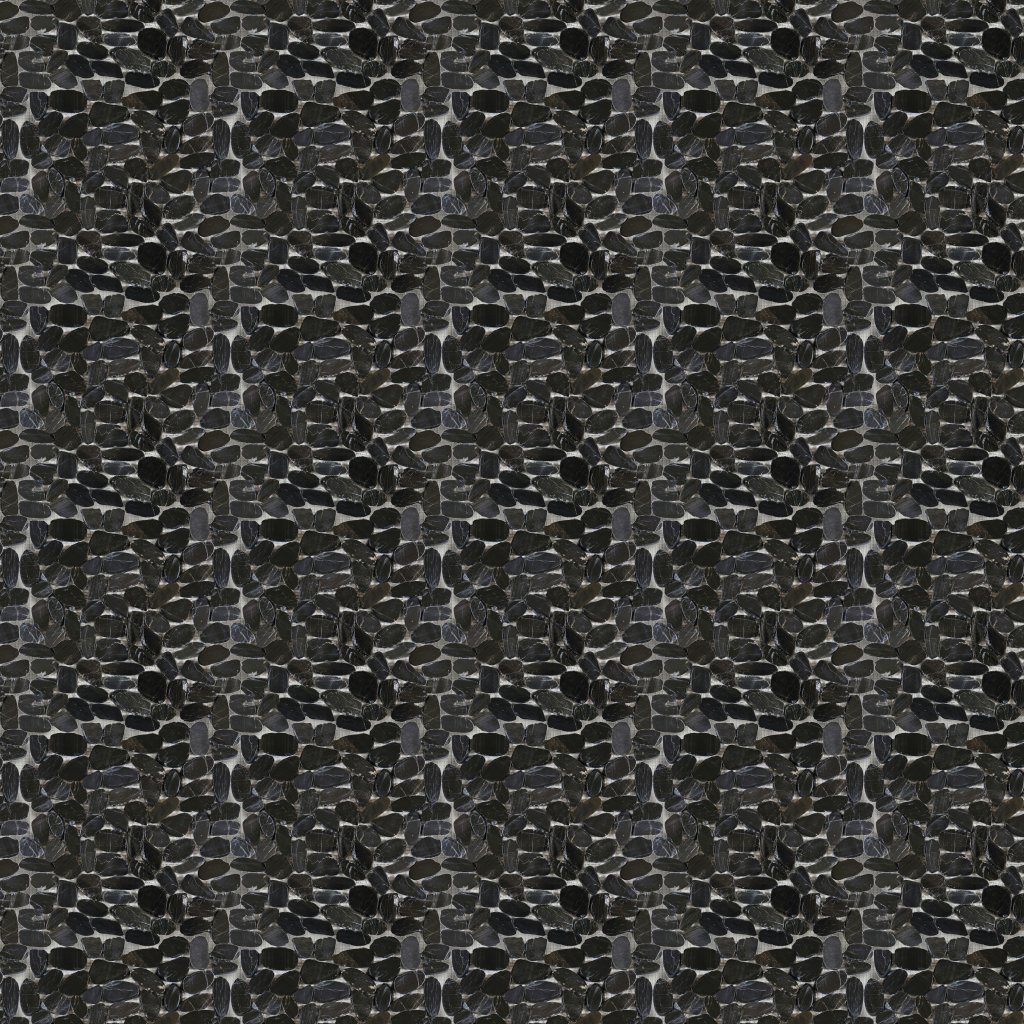 Qualis Ceramica Riviera Tileworks Chelsea Black Sliced Polished Pebble Interlocking Mosaic