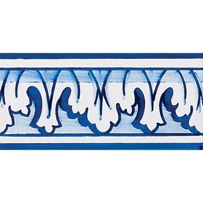 Marble Systems 307 Border Blue Glazed Ceramic Border Tiles 2 3/4x5 1/2 - 307 Border Blue - 2 3/4" x 5 1/2" x 1/4"