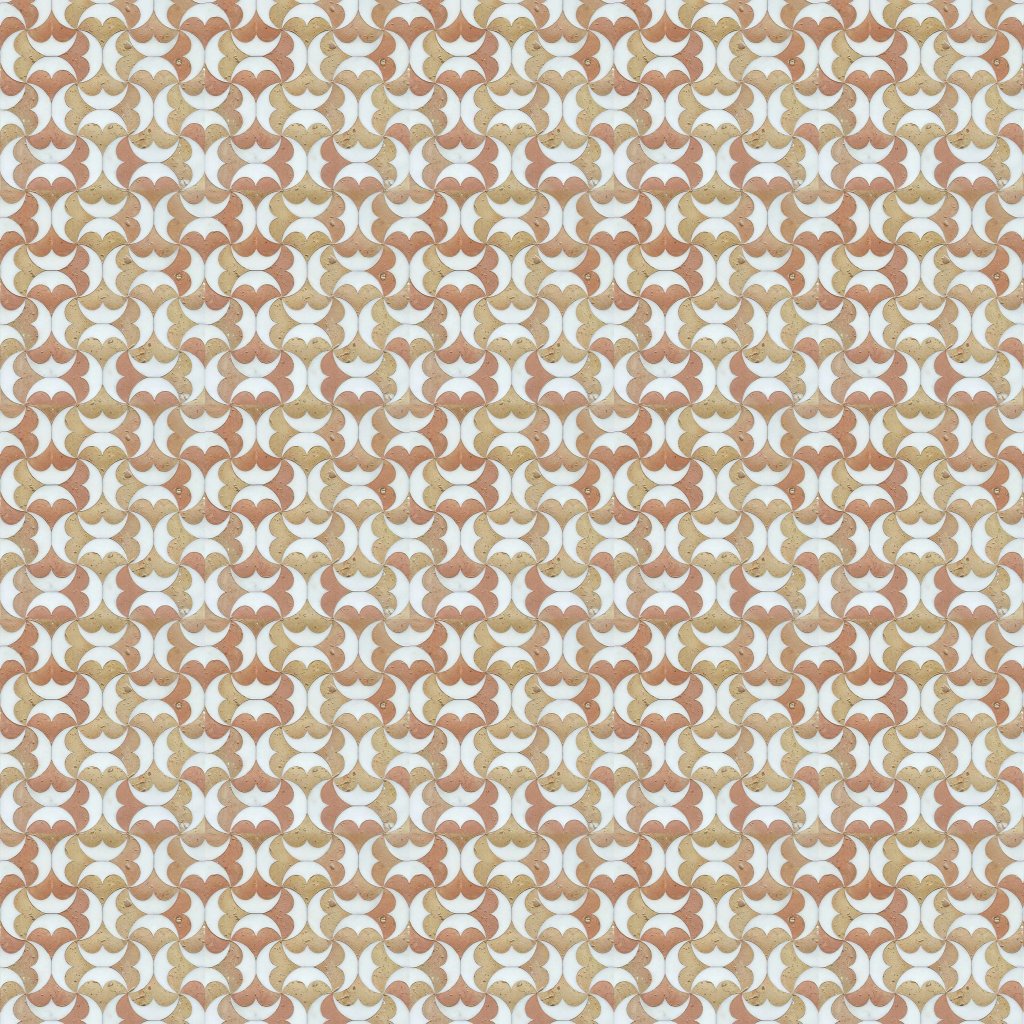 Marble Systems Bianco Matte Tibet Terracotta Mosaic 12x12 - Bianco