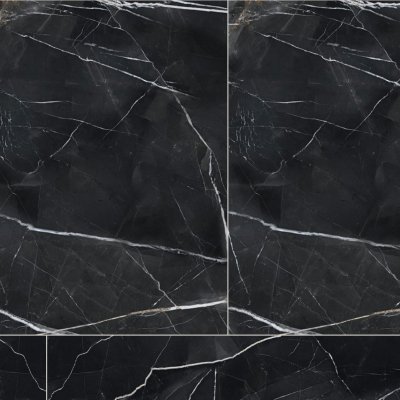 Qualis Ceramica Royal Stoneworks 48X110 Regal Black Vein Polished - 48" x 110"