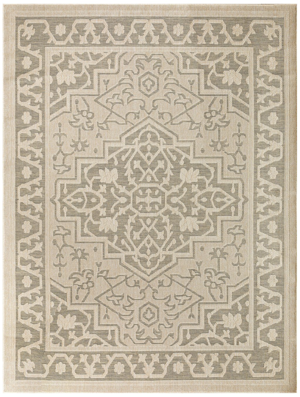 Nourison Home Nourison Tulum TLM05 10' x 14' Taupe Olive Outdoor Rug