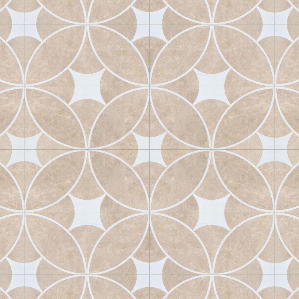 Marble Systems Graceful Folium Polished Porcelain Backed Patterned Marble Tile 24x24 - Graceful Folium