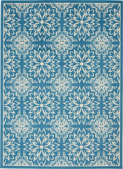 Nourison Home Nourison Jubilant JUB06 2'3" x 7'3" Ivory Blue Farmhouse Indoor Rug - 4' x 6'