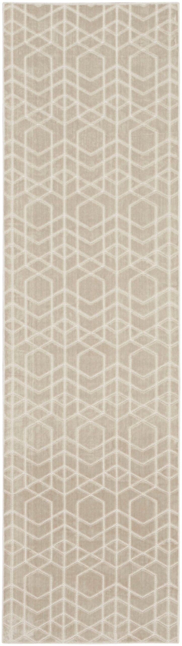 Nourison Home Nourison Washable Charm WCH01 2'2" x 8' Silver Ivory Modern Indoor Rug