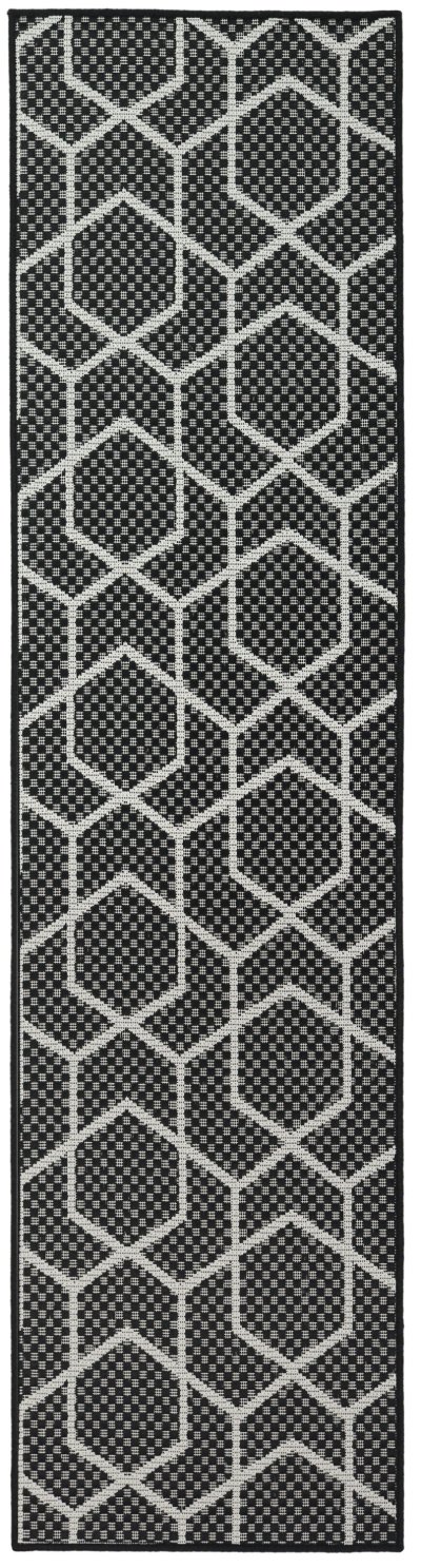 Nourison Home Nourison Horizon Indoor/Outdoor HOZ01 5' x 7' Black Modern Rug - 2'2" x 8'