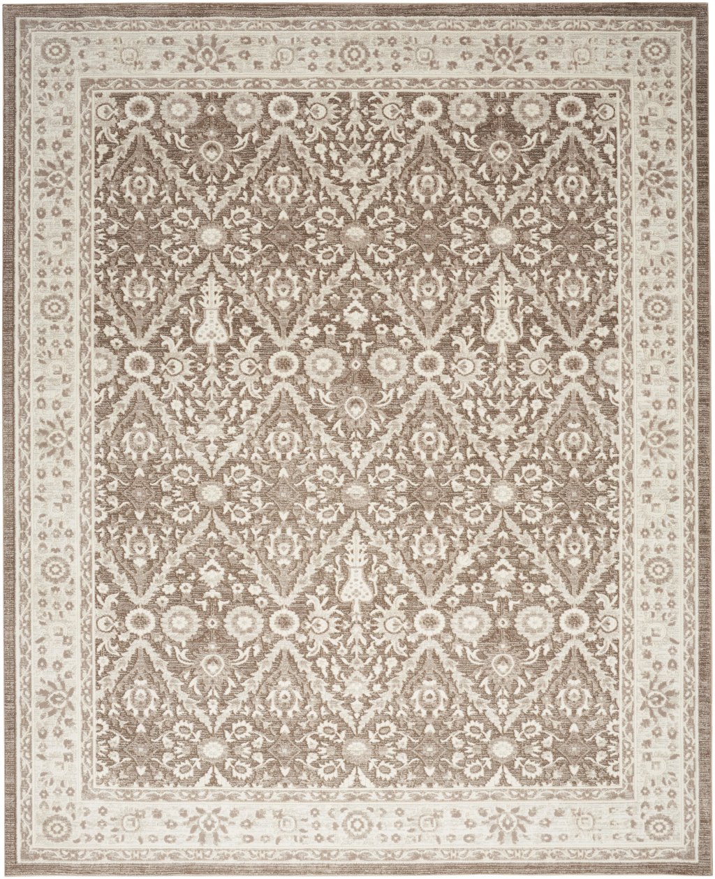 Nourison Home Nourison Eco Cycle ECY04 7'10" x 9'10" Ivory Mocha Vintage Indoor Rug