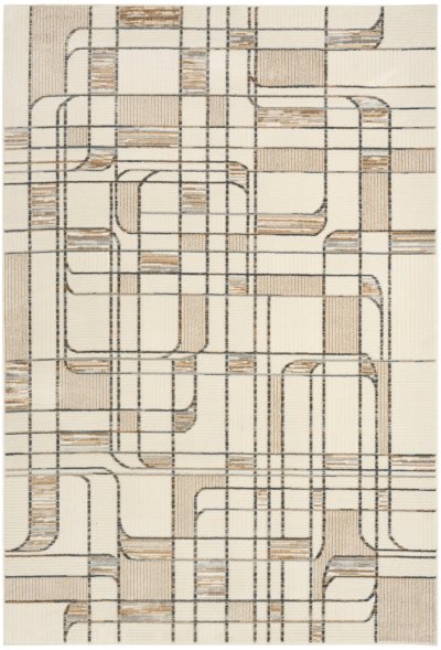 Nourison Home Nourison Nordic NRC17 2' x 6' Ivory Multicolor Mid-Century Modern Indoor Rug - 5' x 7'