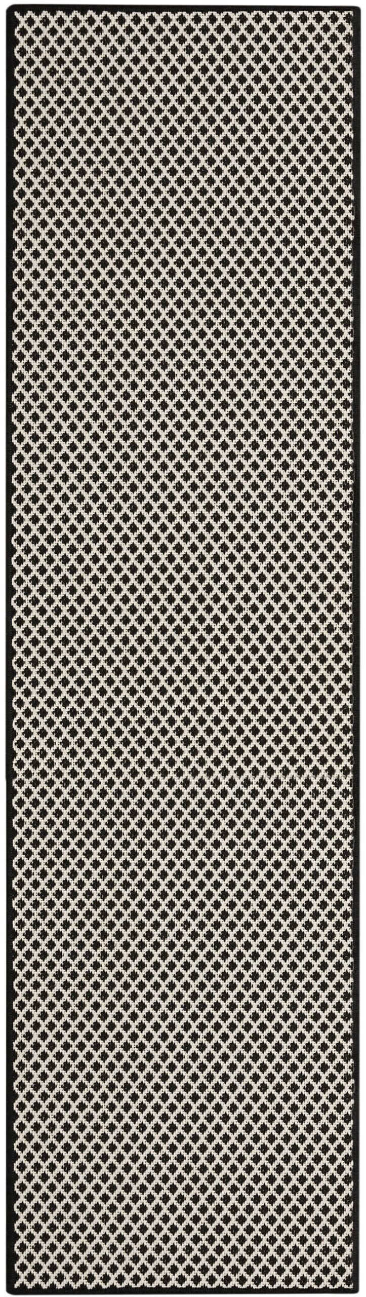 Nourison Home Nourison Courtyard COU01 2' x 6' Black White Modern Rug