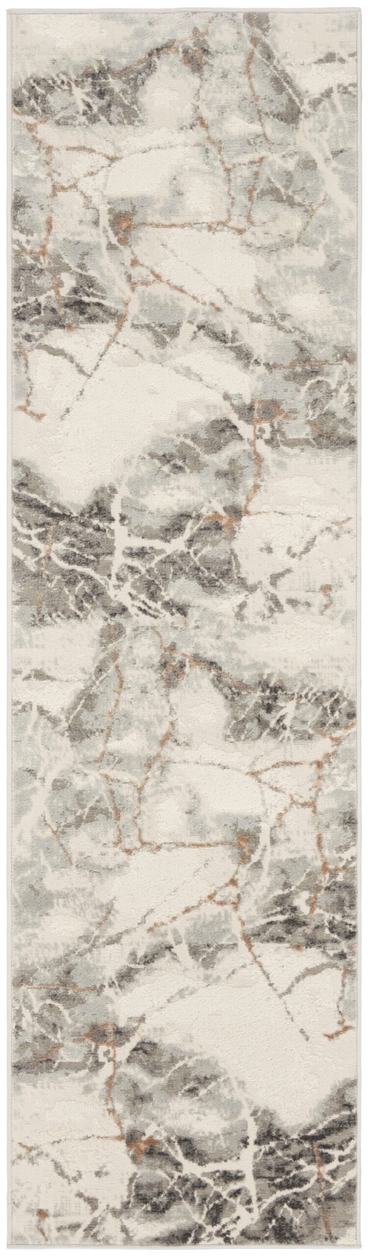 Nourison Home Nourison Elation ETN13 2'3" x 7'6" Ivory Grey Modern Indoor Rug