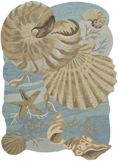 Nourison Home Nourison Waterside WRS01 5'3" x 7'3" Blue Coastal, Nautical & Beach Indoor Rug - 5'3" x 7'3"
