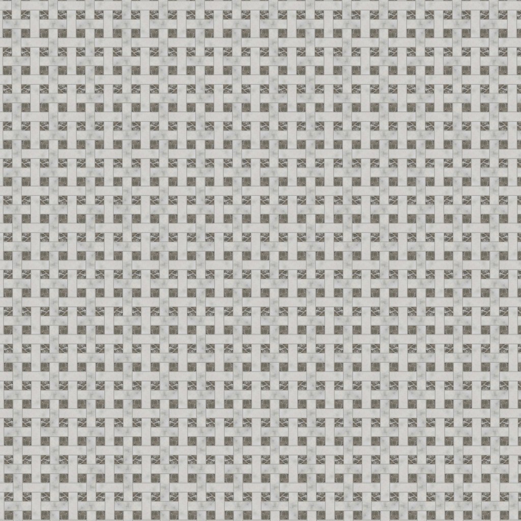 Marble Systems Avalon, Silver Drop Polished Basket Weave 1x3 Marble Mosaic 12x12 - Avalon, Silver Drop