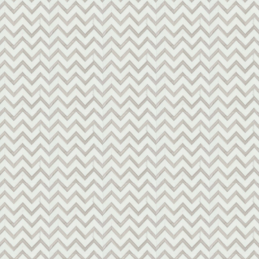 Emser Tile BIZOU POLISHED CHEVRON MOSAIC -MAR - White/Cream