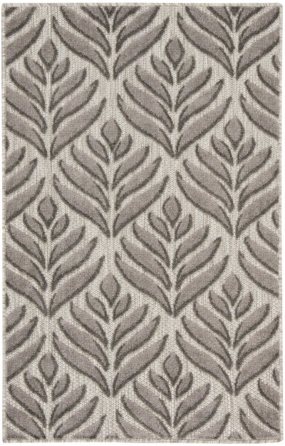 Nourison Home Nourison Aloha ALH35 2'8" x 4' Charcoal Tropical Rug - 2'8" x 4'