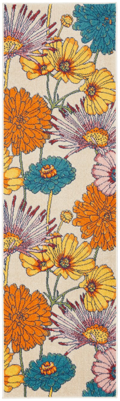Nourison Home Nourison Allur ALR06 7'10" x 9'10" Ivory Multicolor Contemporary Indoor Rug - 2'3" x 7'6"