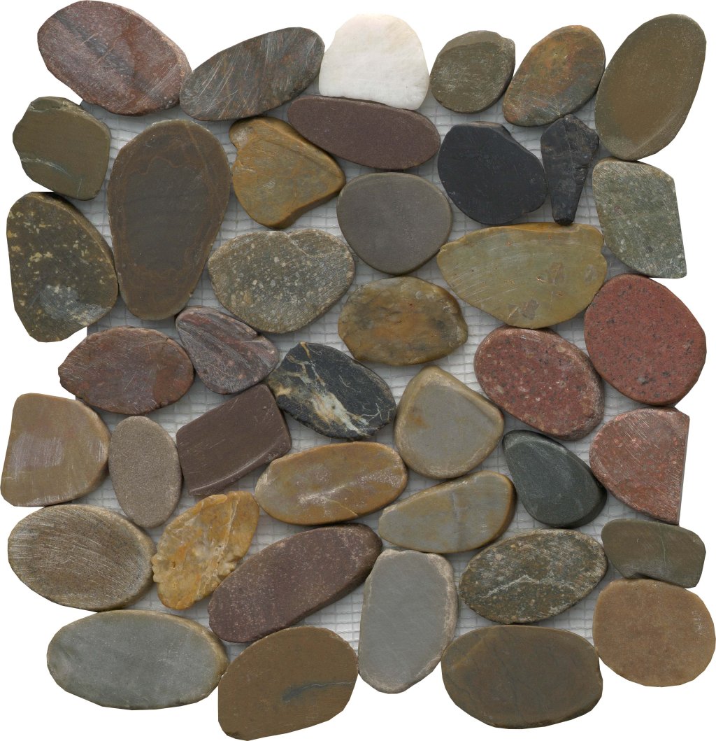 Emser Tile RIVERA FLAT PEBBLES MOSAIC -PEB - Natural