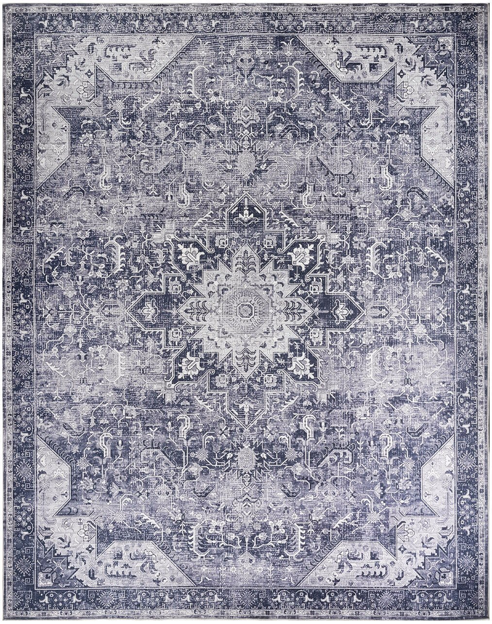 Nourison Home Nourison Nourison Washables NWB15 9'2" x 12' Charcoal Grey Vintage Indoor Rug