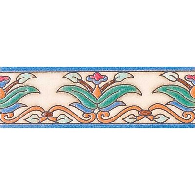 Marble Systems 274 Glazed Dragon Leaf Ceramic Border Tiles 2x6 - 274 - 2" x 6" x 3/8"
