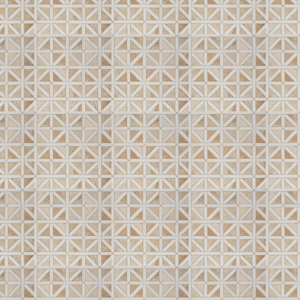 Marble Systems Diana Royal, Snow White Honed Classic Lattice Marble Mosaic 14 3/4x14 3/4 - Diana Royal, Snow White