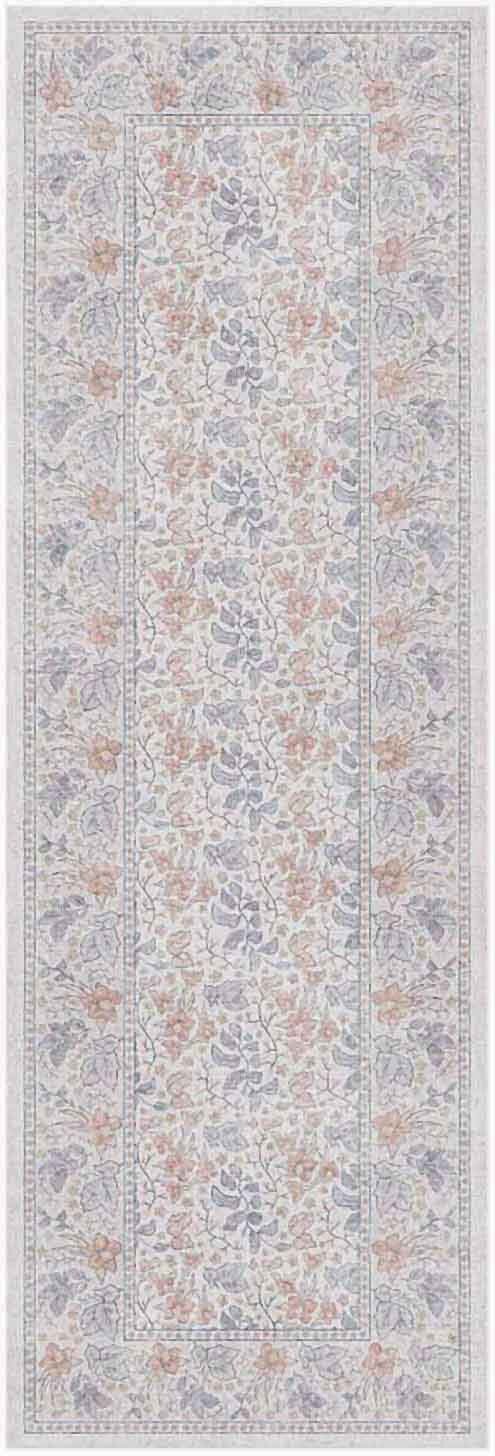 Nourison Home Nourison Botanical Washables BOT03 2' x 6' Ivory Multicolor Farmhouse Indoor Rug