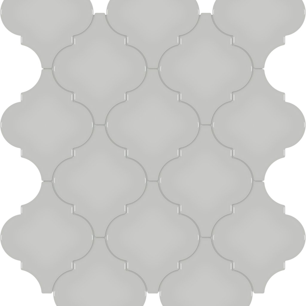 Qualis Ceramica Traditions Loft Grey Arabesque Glossy Mosaic - Grey