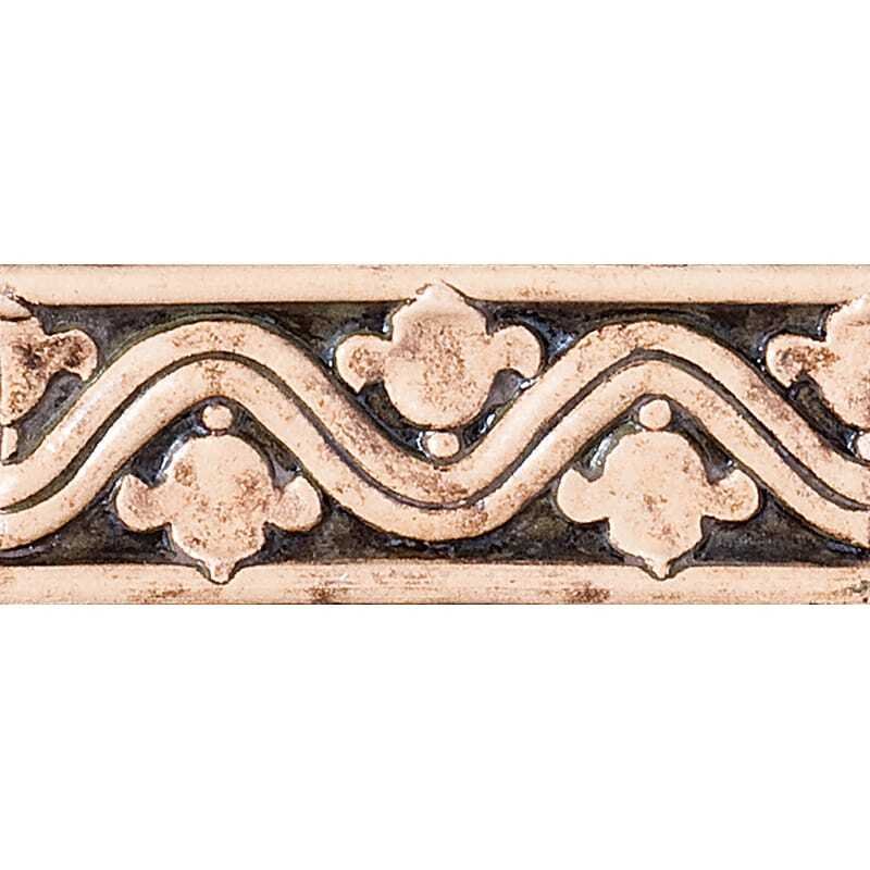 Marble Systems Emb Fstone Woodlnd Glazed Bel Flower Ceramic Border Tiles 2 1/4x6 - Emb Fstone Woodlnd