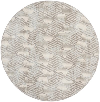 Nourison Home Nourison Grafix GRF39 8'6" x 12' Grey Modern Indoor Rug - 8' Round