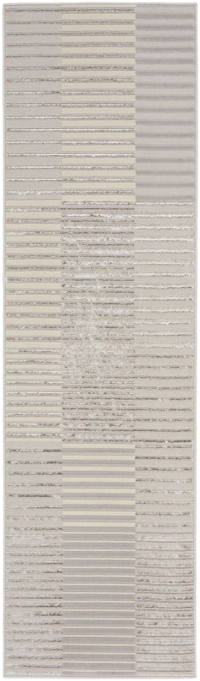 Nourison Home Nourison Splash BSK04 2'2" x 7'6" Silver Grey Modern Indoor Rug - 2'2" x 7'6"