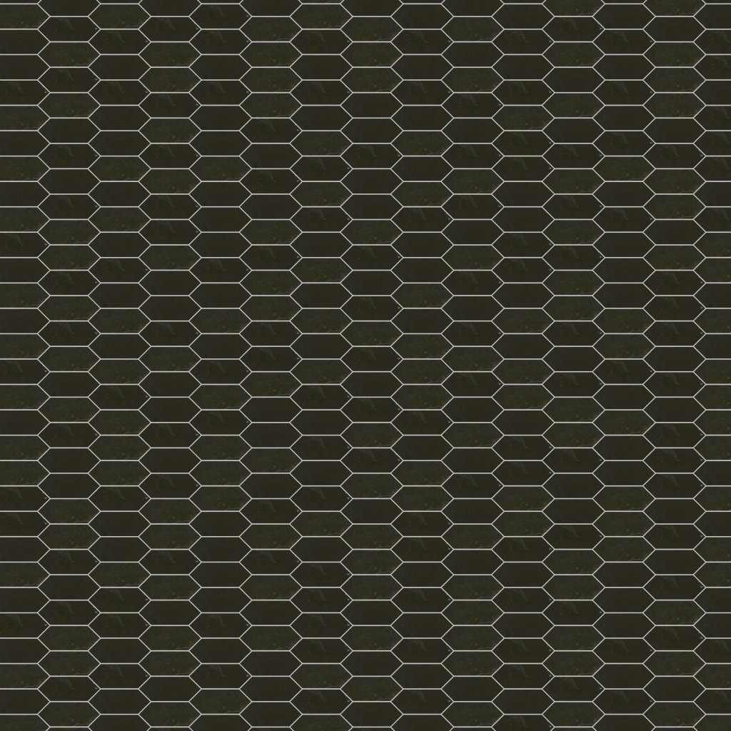 Daltile Marble Attache Nero, Linear Hexagon, 2X5, Matte - Nero