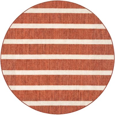 Nourison Home Nourison Positano POS03 10' x Round Terracotta Ivory Modern Rug - 4' Round