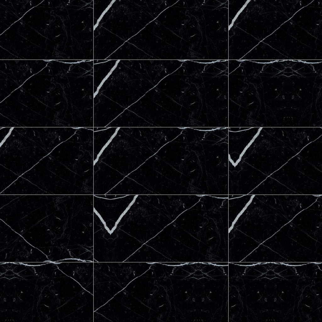 Marble Systems Marquina Nero Polished Porcelain Tile 12x24 - Marquina Nero