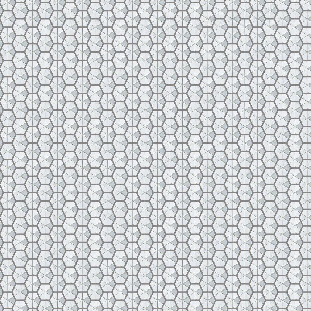 Emser Tile L'AMOUR CUT POLISHED KALEIDOSCOPE MOSAIC -GLS - White