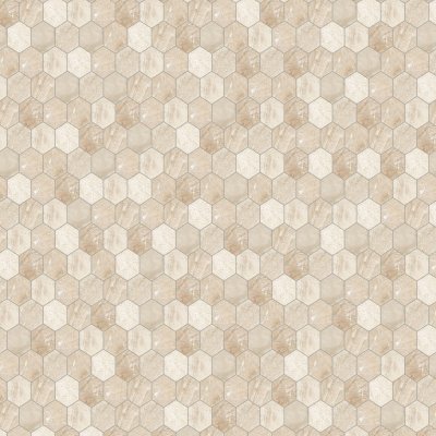 Marble Systems Diana Royal Polished Hexagon 2 Marble Mosaic 10 3/8x12 - Diana Royal - 10 3/8" x 12" x 3/8"
