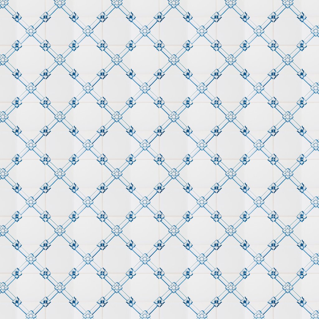 Marble Systems 249 Gelosia, Blue Glazed Ceramic Tile 5 1/2x5 1/2 - 249 Gelosia, Blue