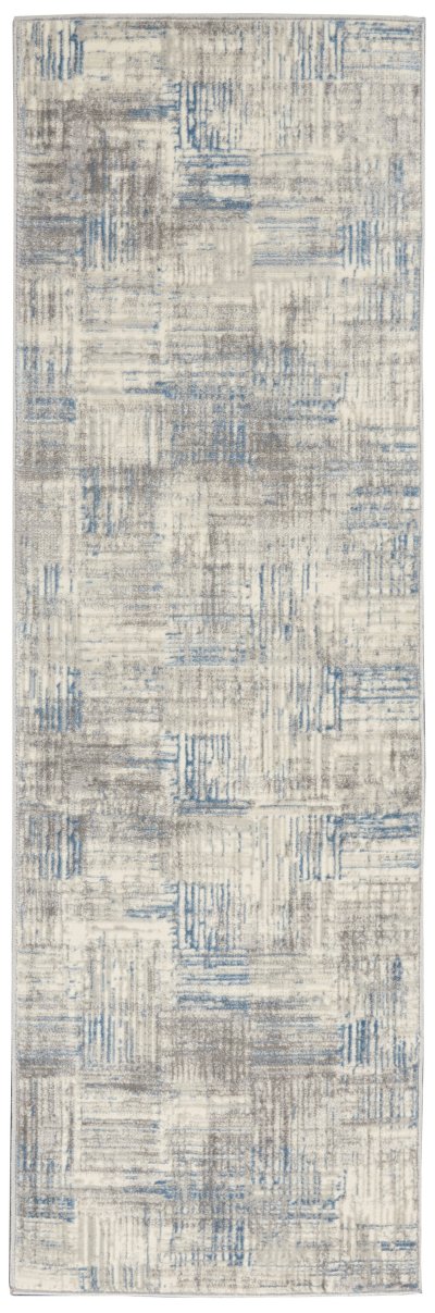 Nourison Home Nourison Solace SLA03 5'3" x 7'3" Ivory Grey Blue Modern Indoor Rug - 2'3" x 7'3"