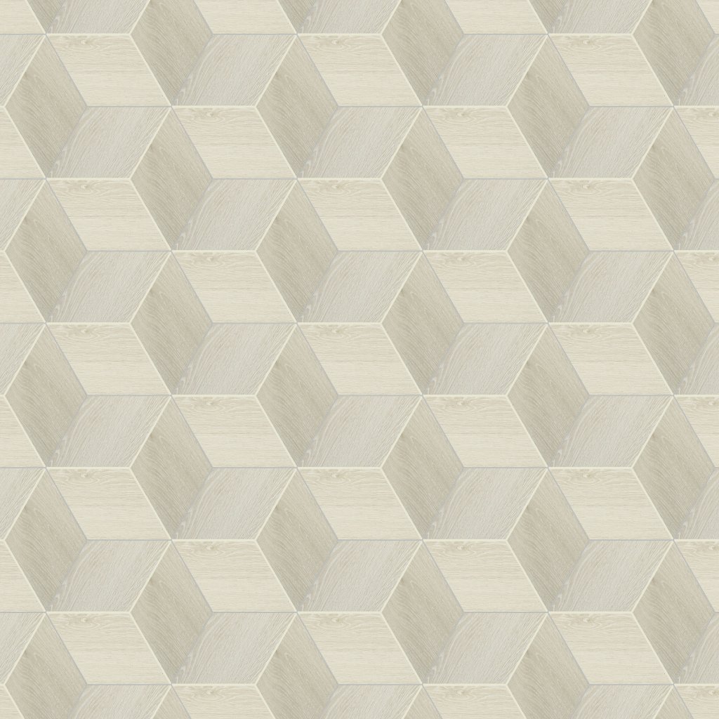 Daltile Emerson Wood Ash White, 3D Cube, 12X12, Matte - Ash White