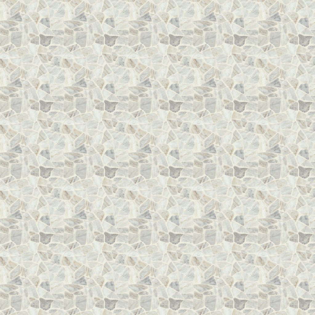 American Olean Predella - Lumen White, River Pebble, Irregular Shape, Tumbled, Mix (M024) - Lumen White