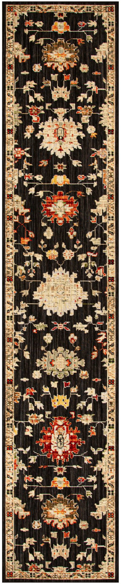 Nourison Home Nourison Antique Bloom ANB01 5'6" x 8'6" Black Vintage Indoor Rug - 2'4" x 12'